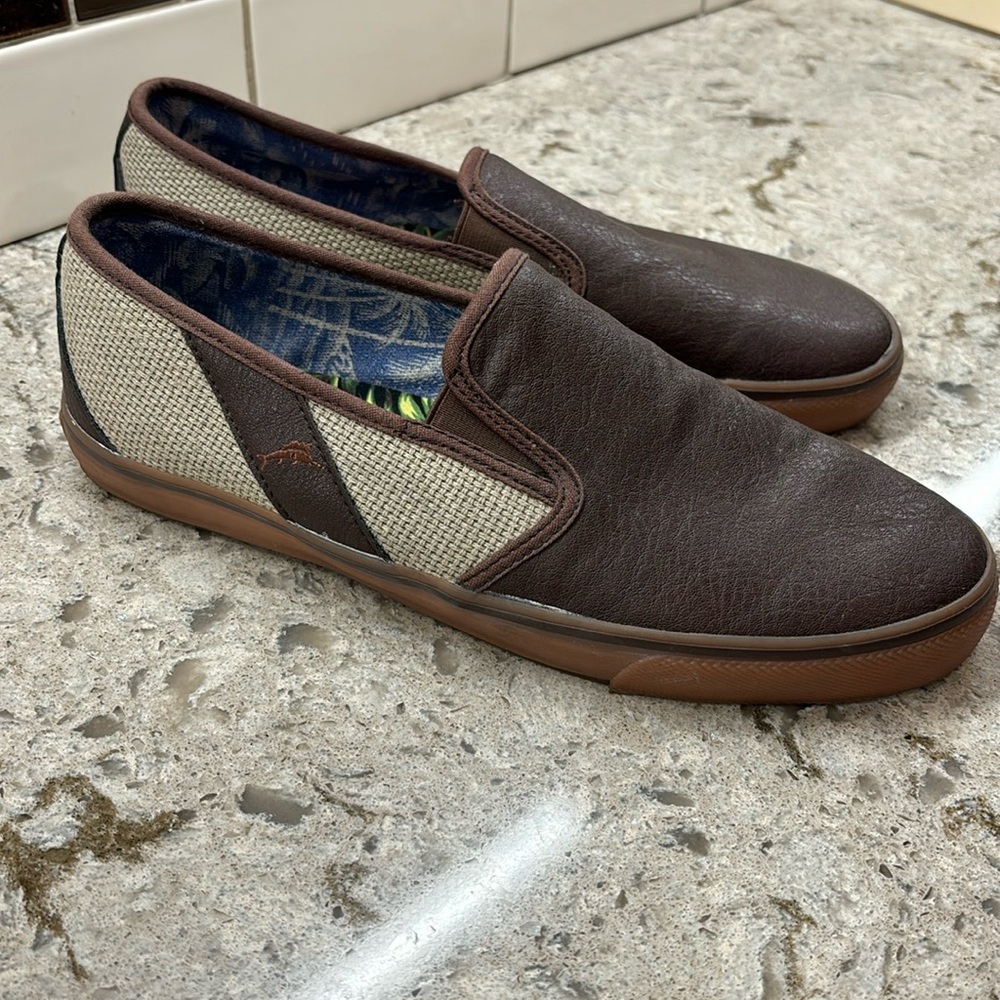 Tommy Bahama Brown and Tan Loafers